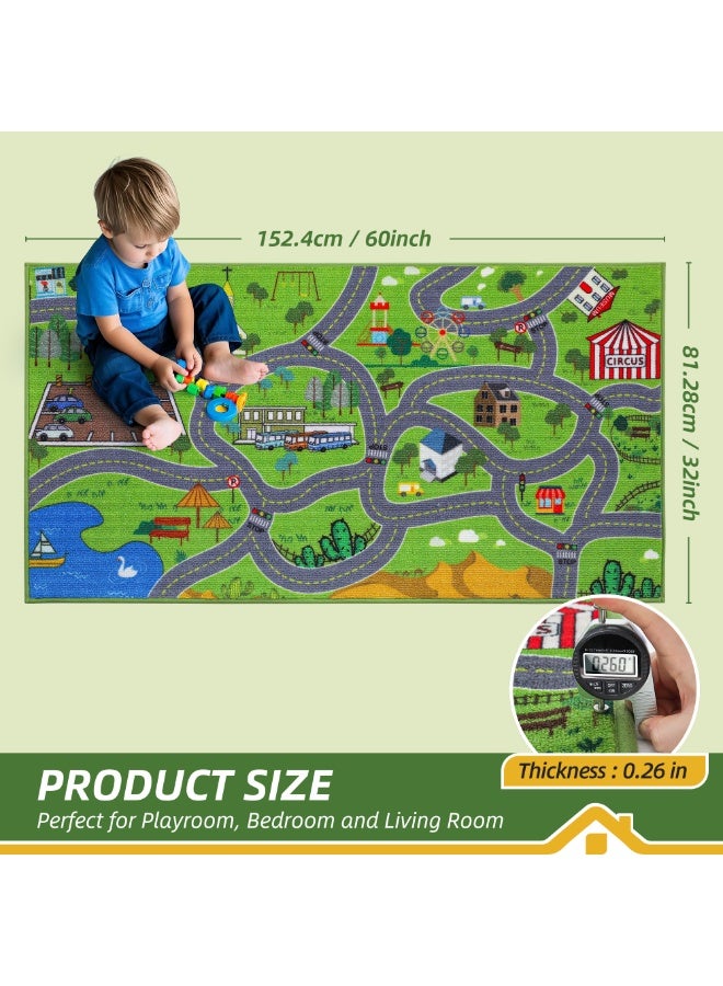 EBREEZZ Kids' City Road & Traffic Play Carpet – Educational Interactive Town Map Rug - Image 2